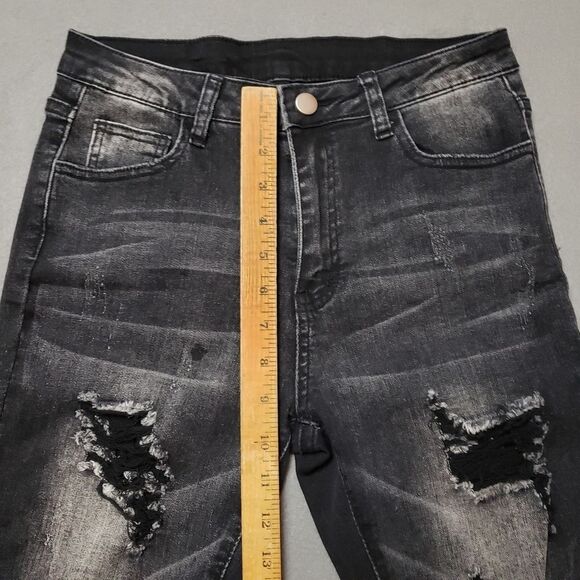 Shein black skinny high waist jeans Distressed - Picture 8 of 9